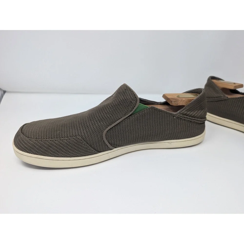Olukai Men's Nohea Mesh Shoes 12 Mustang‎ Brown Breathable Drop-in Heel